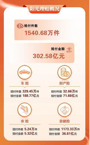 阳光财险发布2024年度理赔报告 赔付金额达302.58亿元